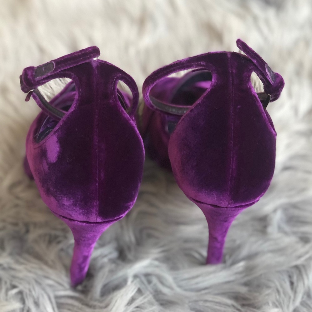 PRADA Purple velvet criss cross ankle strap sandal - Picture 8 of 8